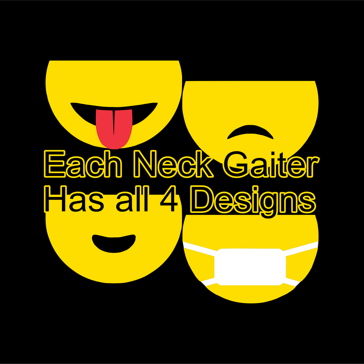 Emojis v1 Neck Gaiter (4 in 1) - Lewis.Empires, LLC