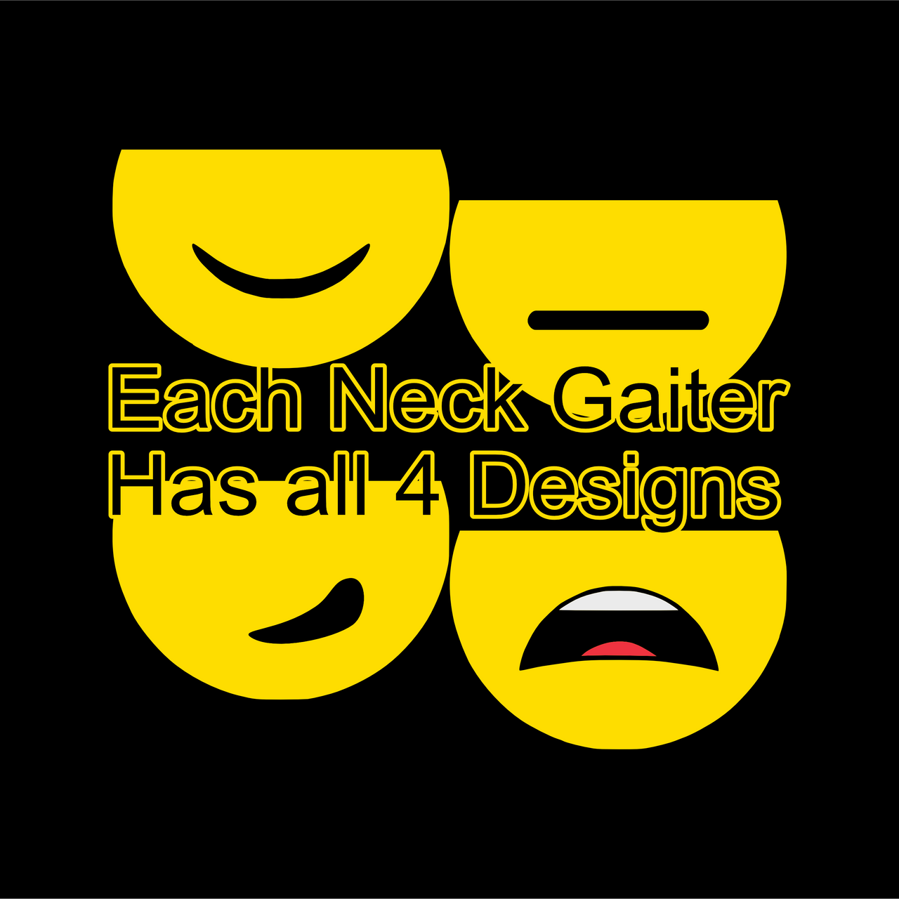 Emojis v2 Neck Gaiter (4 in 1) - Lewis.Empires, LLC