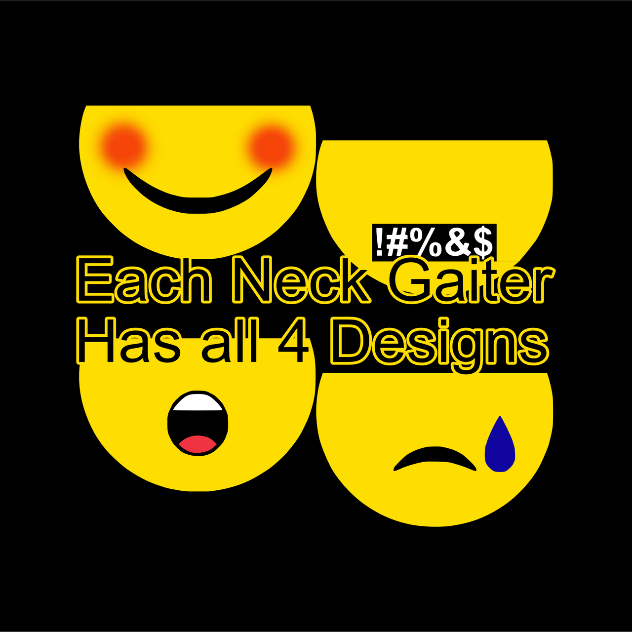 Emojis v3 Neck Gaiter (4 in 1) - Lewis.Empires, LLC