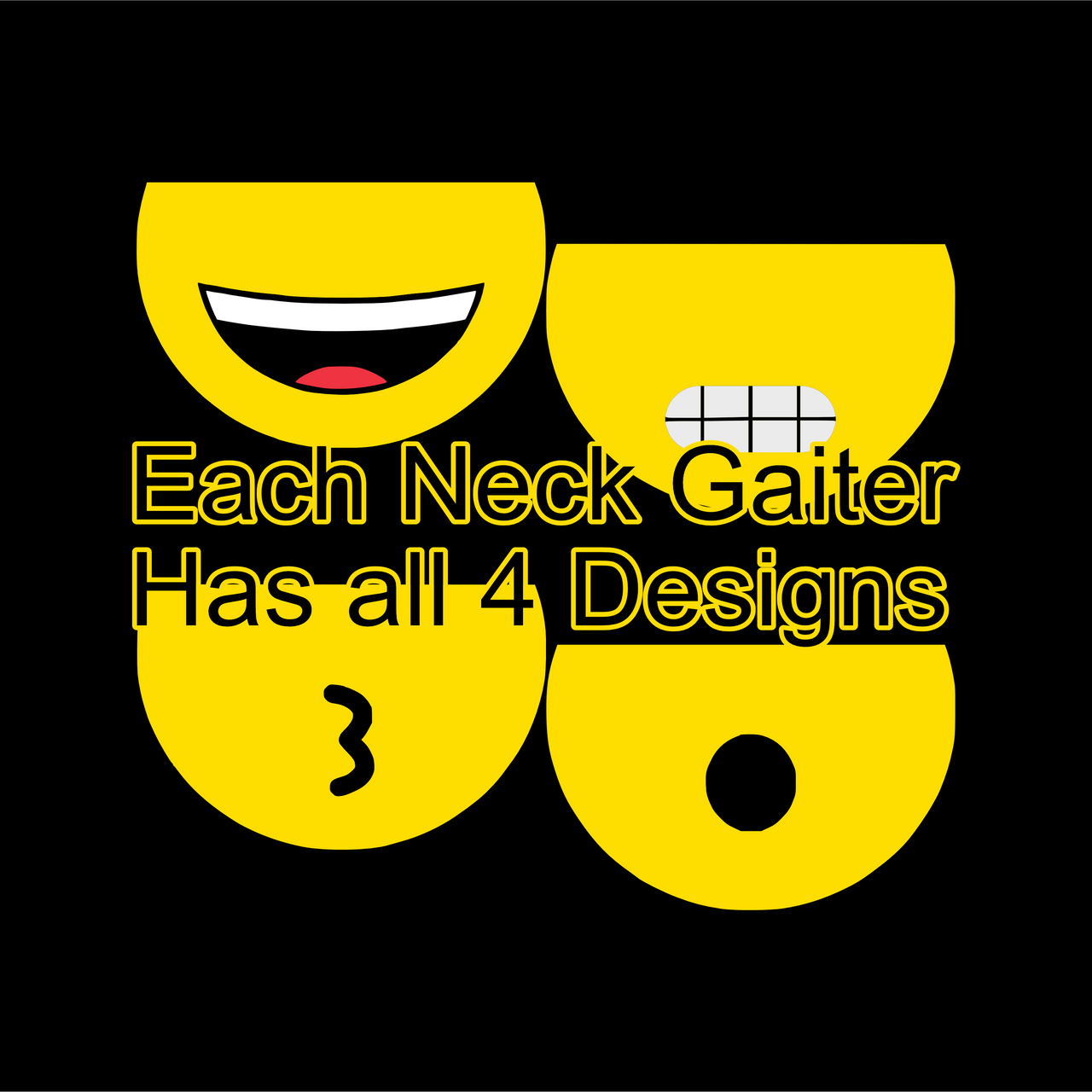 Emojis v4 Neck Gaiter (4 in 1) - Lewis.Empires, LLC